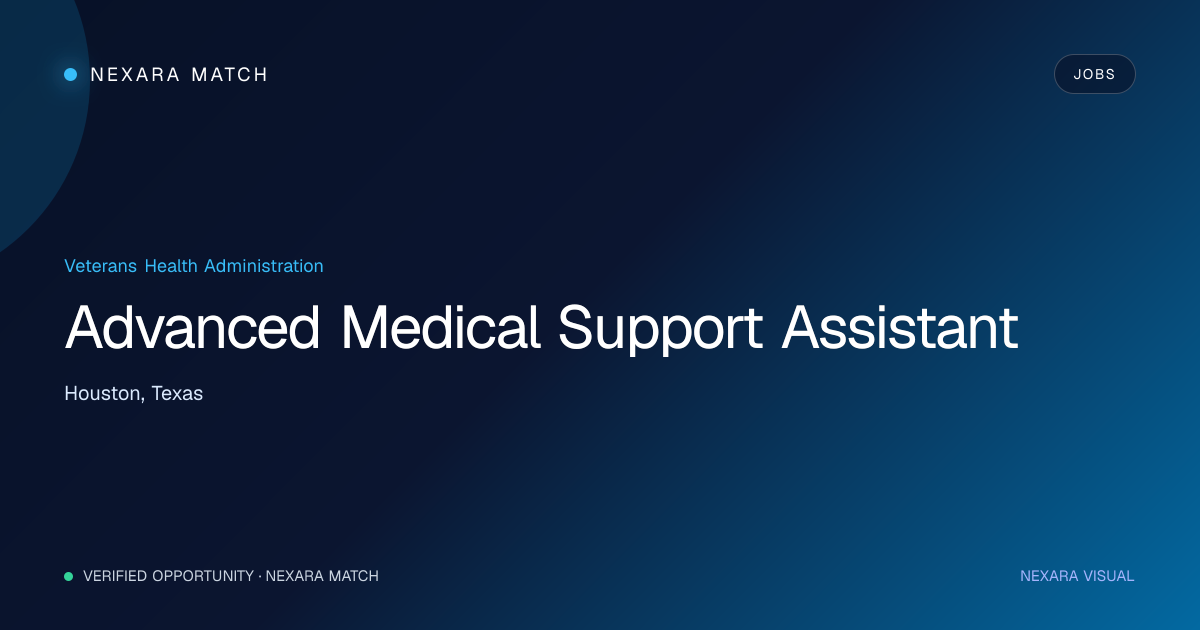 Advanced Medical Support Assistant NEXARA Match opportunity visual