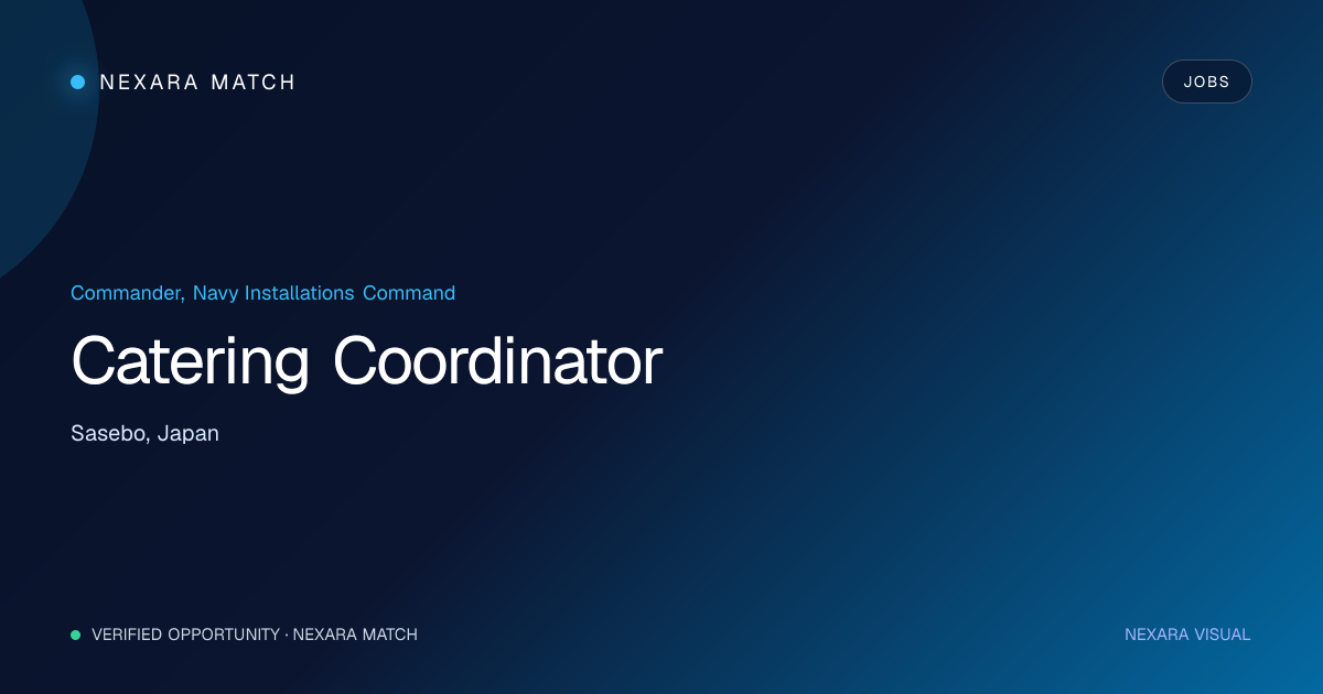 Catering Coordinator NEXARA Match opportunity visual