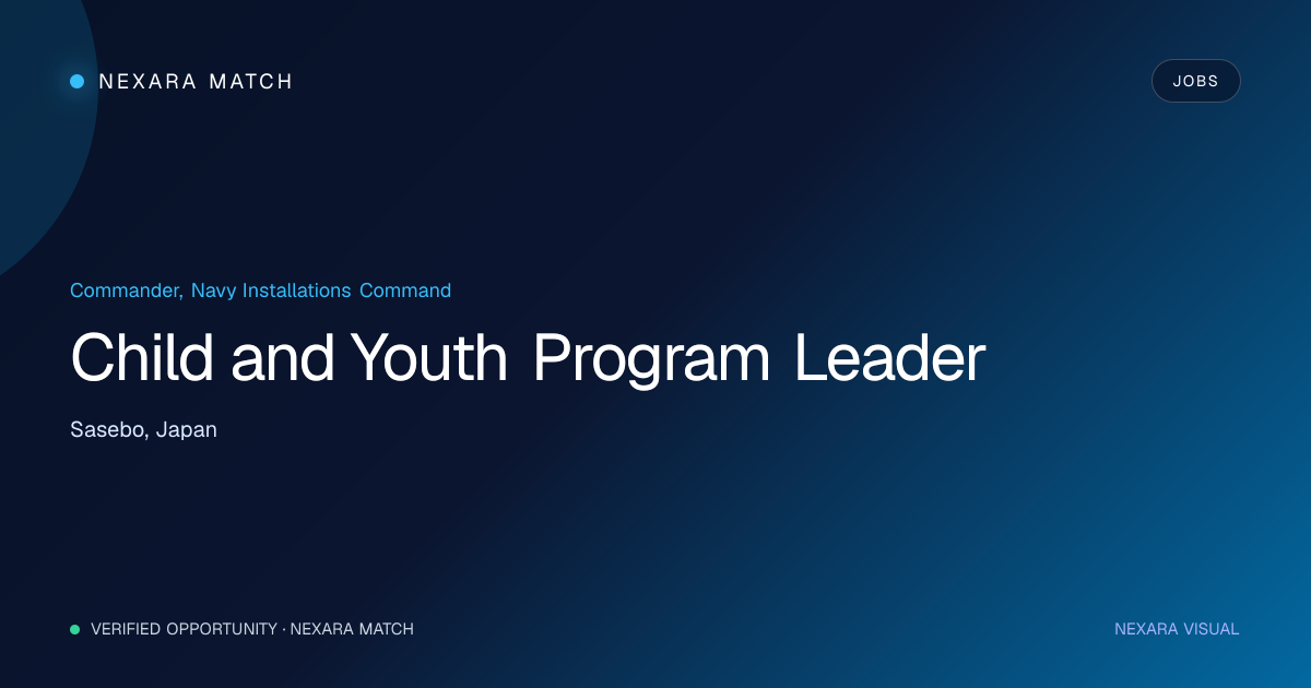 Child and Youth Program Leader NEXARA Match opportunity visual