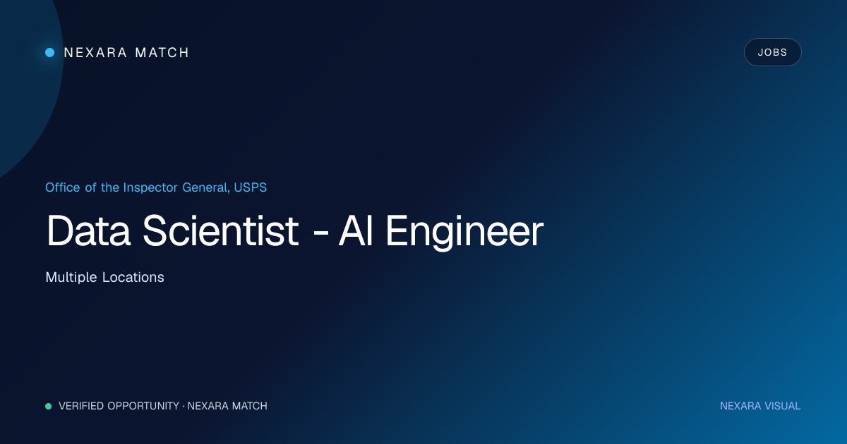 Data Scientist - AI Engineer NEXARA Match opportunity visual