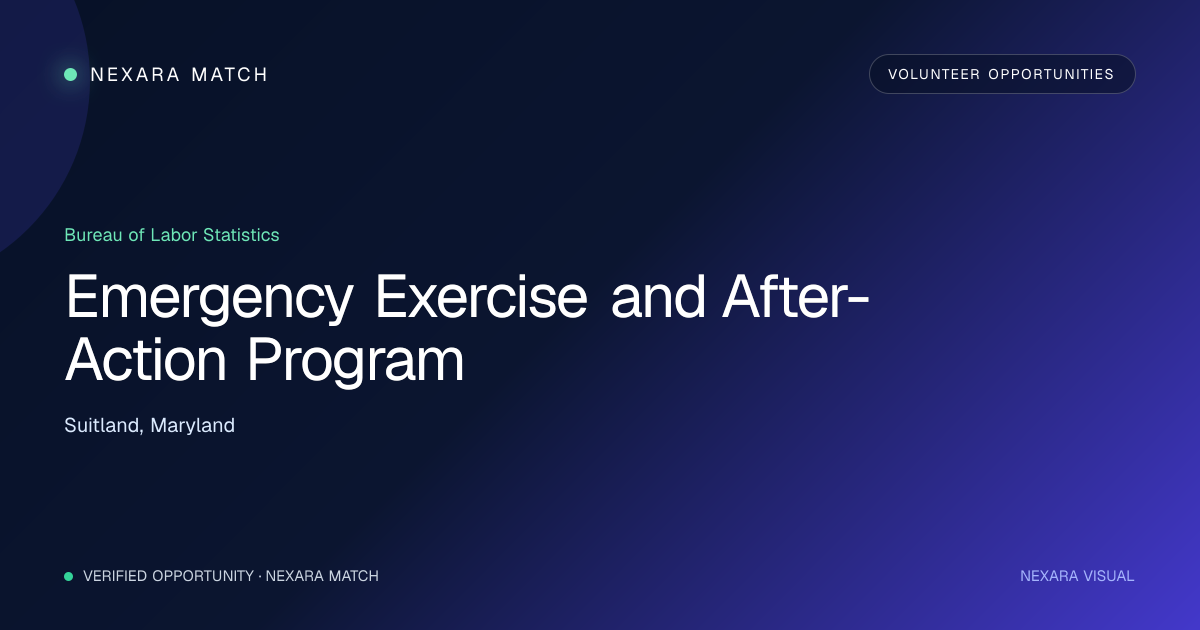 Emergency Exercise and  After-Action Program NEXARA Match opportunity visual
