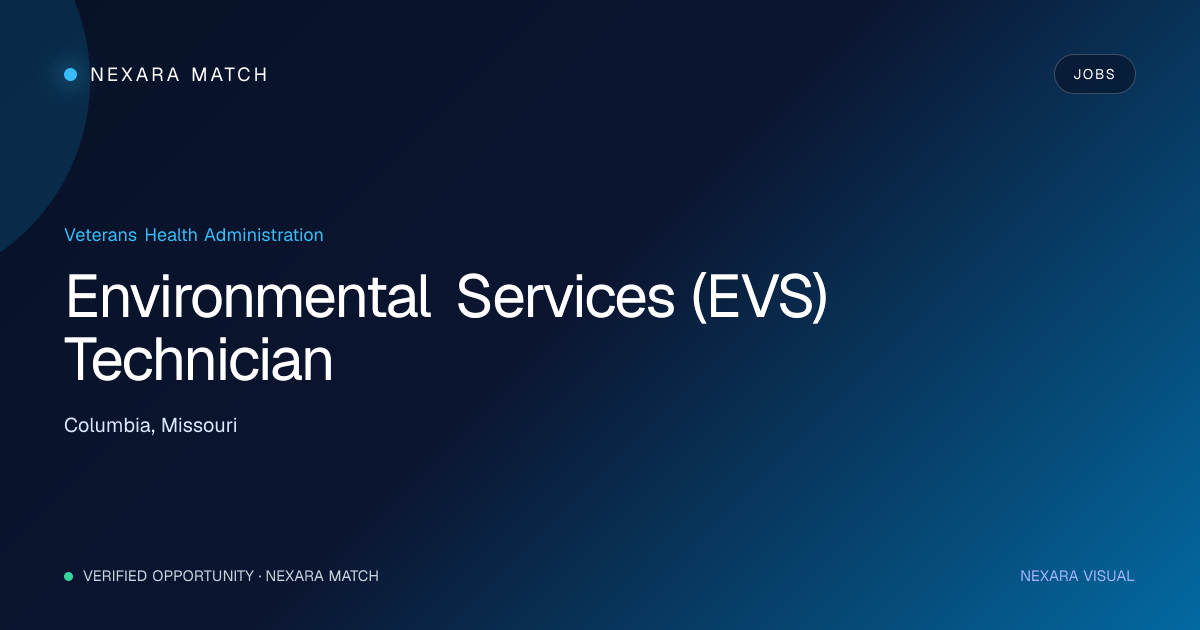 Environmental Services (EVS) Technician NEXARA Match opportunity visual