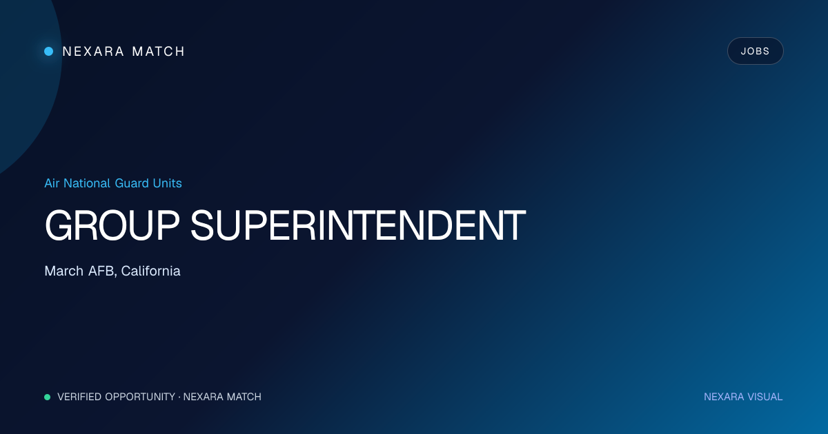 GROUP SUPERINTENDENT NEXARA Match opportunity visual