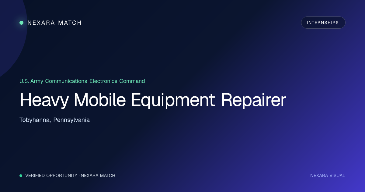 Heavy Mobile Equipment Repairer NEXARA Match opportunity visual