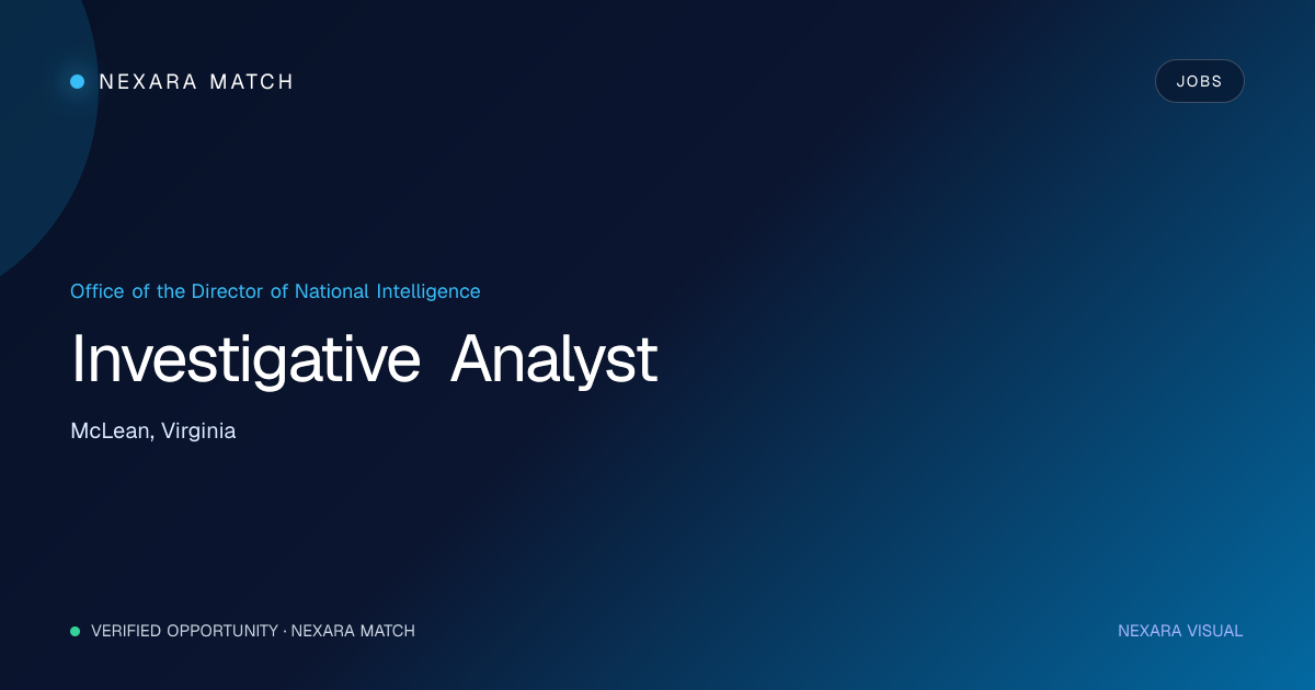 Investigative Analyst NEXARA Match opportunity visual
