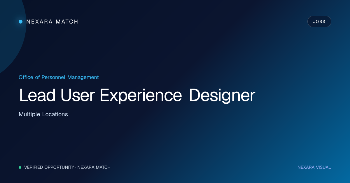 Lead User Experience Designer NEXARA Match opportunity visual