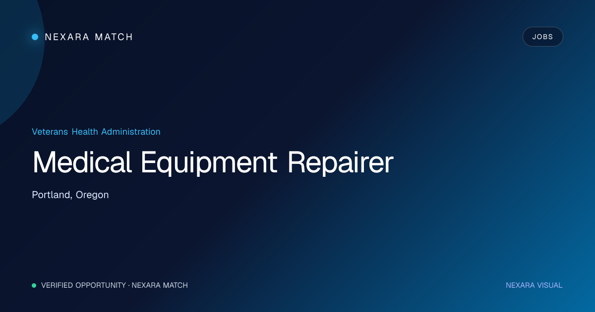 Medical Equipment Repairer NEXARA Match opportunity visual