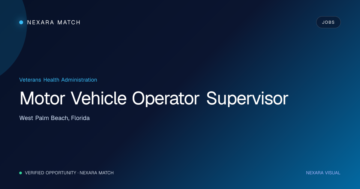 Motor Vehicle Operator Supervisor NEXARA Match opportunity visual