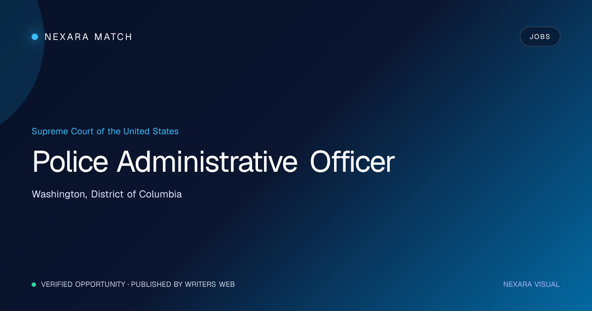 Police Administrative Officer NEXARA Match opportunity visual