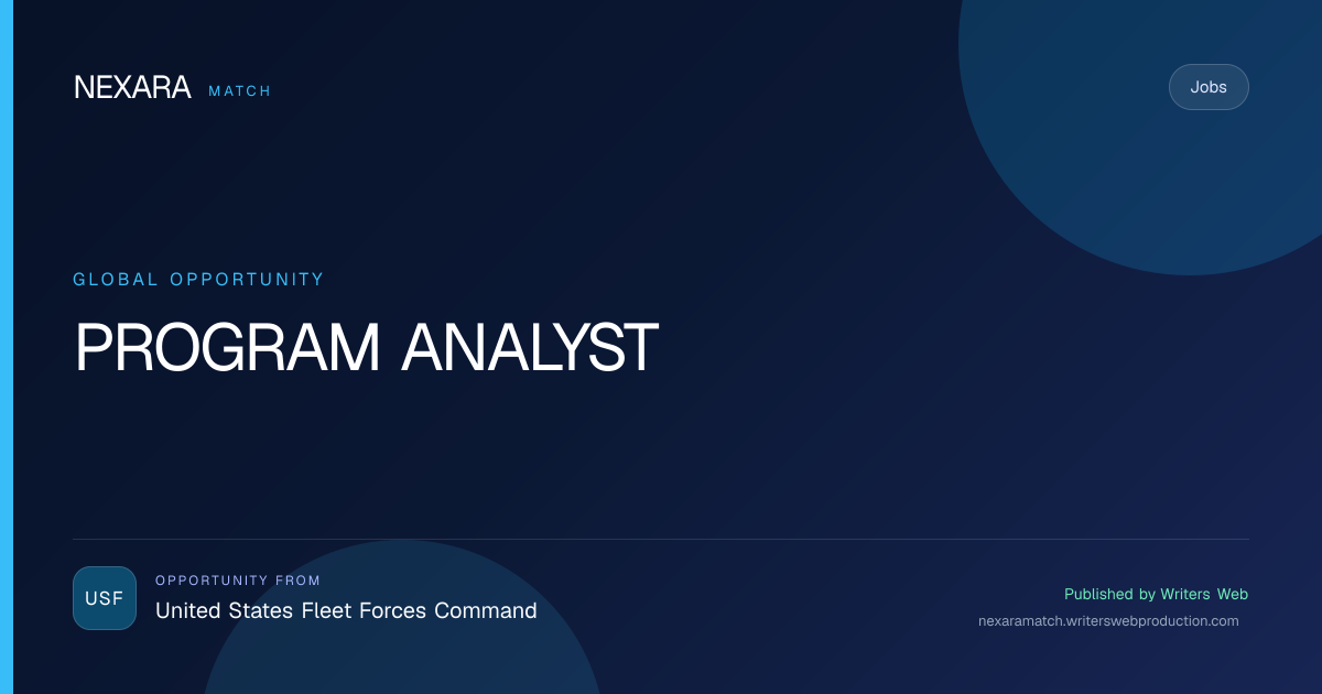 PROGRAM ANALYST NEXARA Match opportunity visual