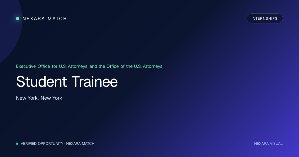 Student Trainee NEXARA Match opportunity visual