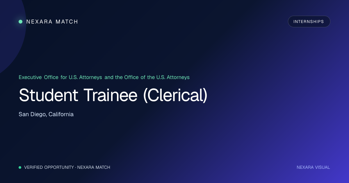 Student Trainee (Clerical) NEXARA Match opportunity visual