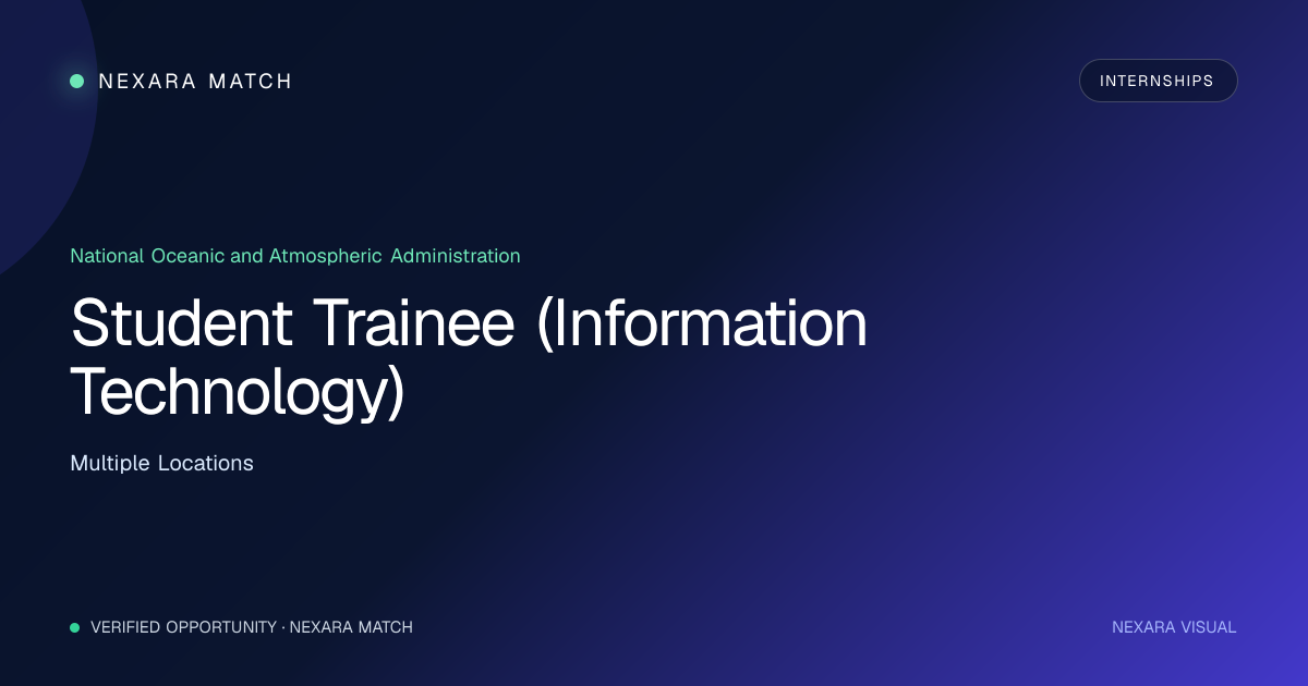 Student Trainee (Information Technology) NEXARA Match opportunity visual