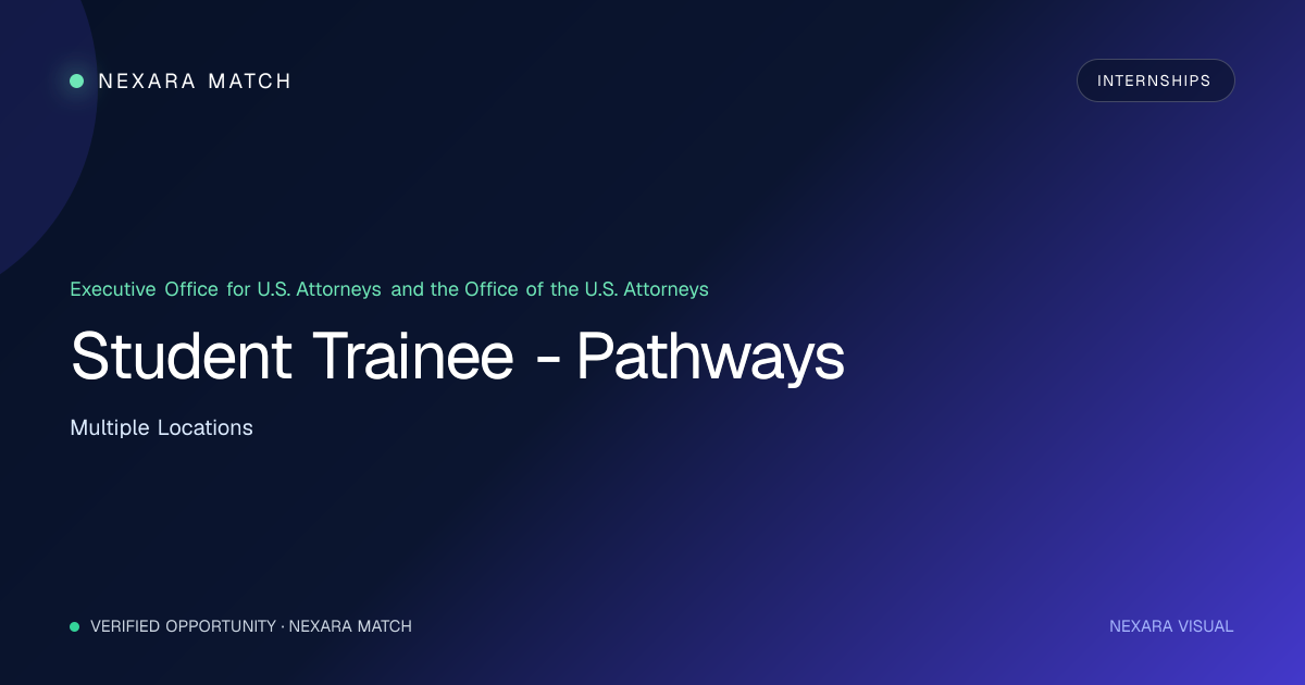 Student Trainee - Pathways NEXARA Match opportunity visual
