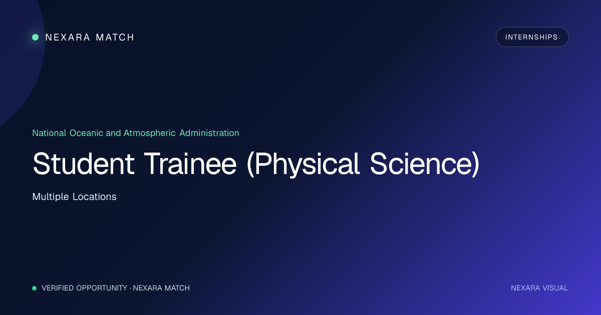 Student Trainee (Physical Science) NEXARA Match opportunity visual