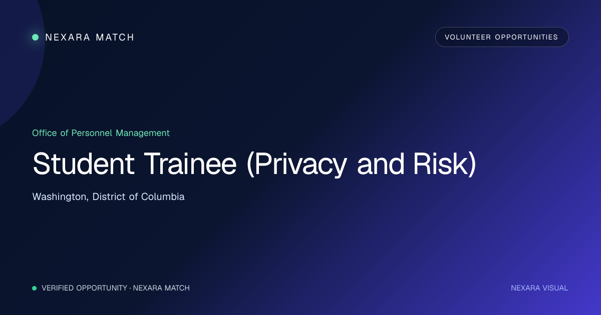 Student Trainee (Privacy and Risk) NEXARA Match opportunity visual