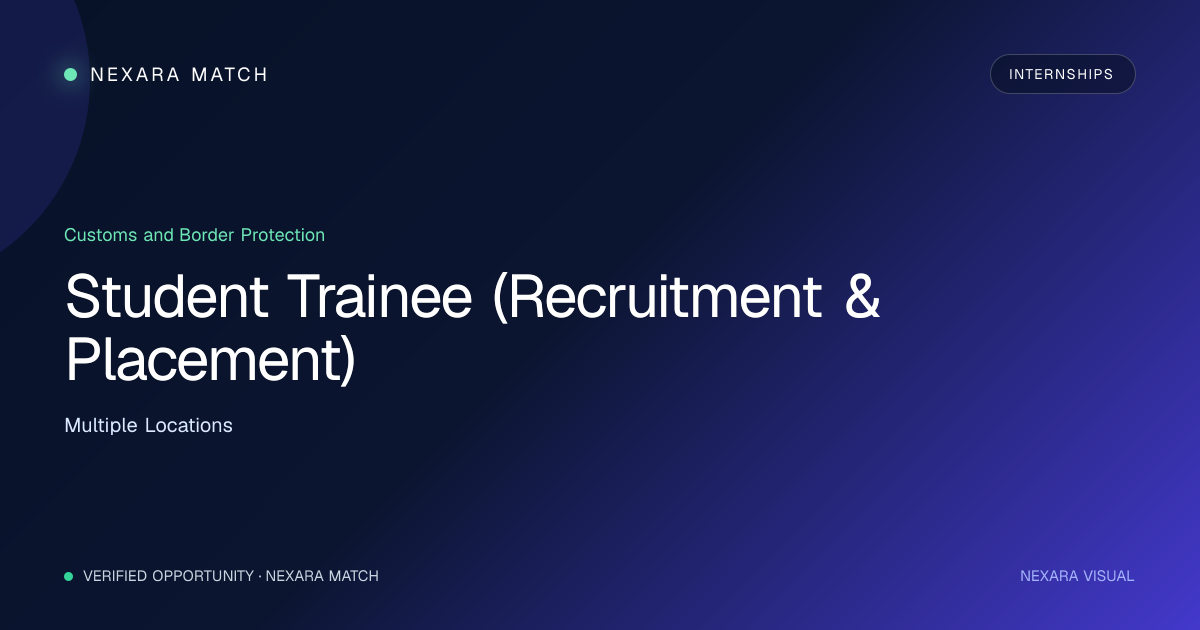 Student Trainee (Recruitment & Placement) NEXARA Match opportunity visual