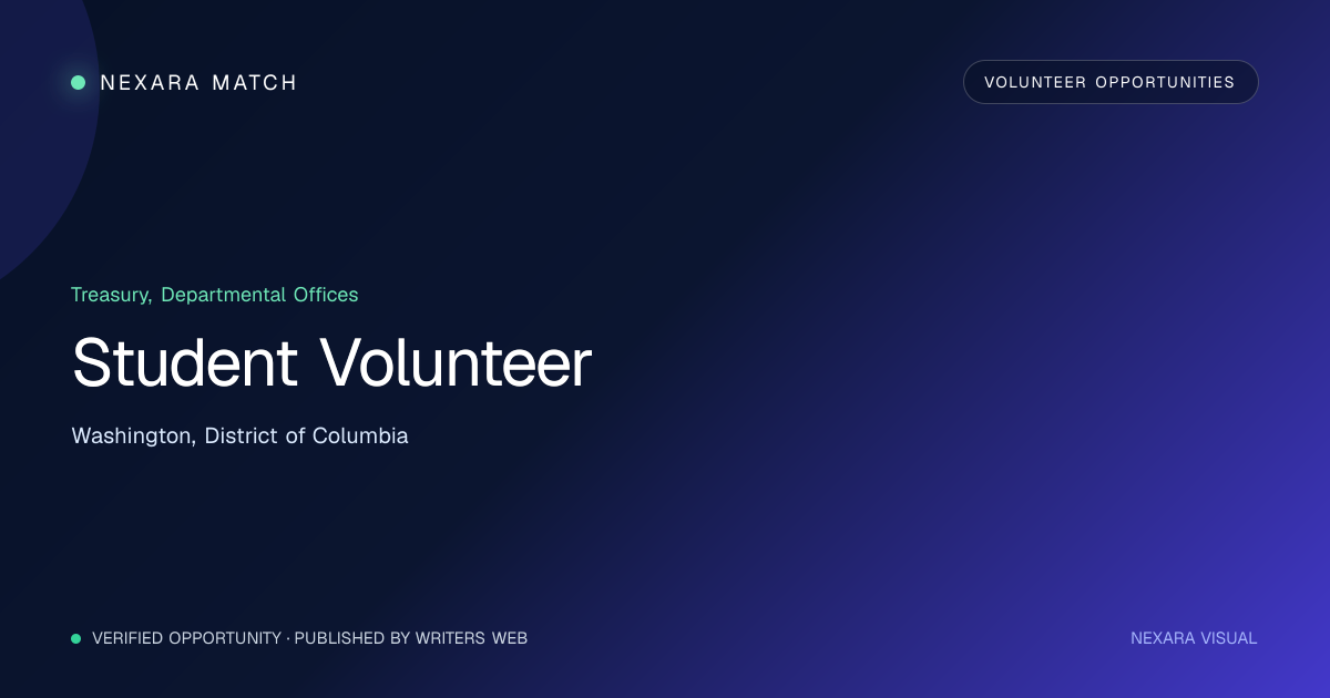 Student Volunteer NEXARA Match opportunity visual