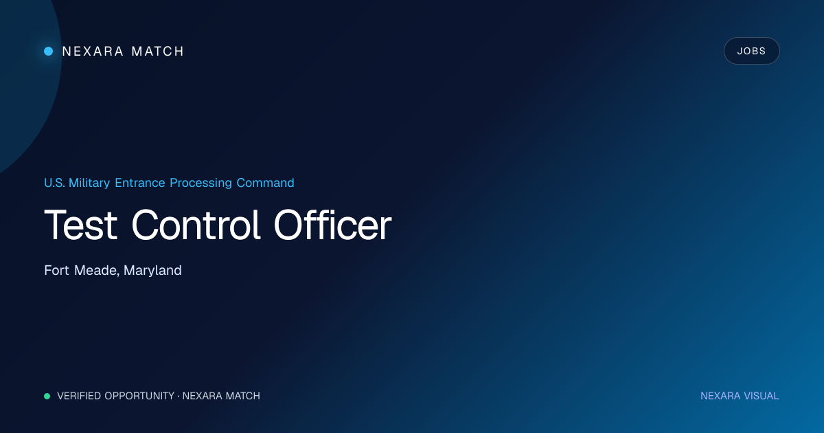 Test Control Officer NEXARA Match opportunity visual